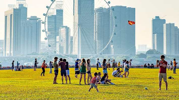 新加坡天际线；图片使用于汇丰新加坡储蓄账户。