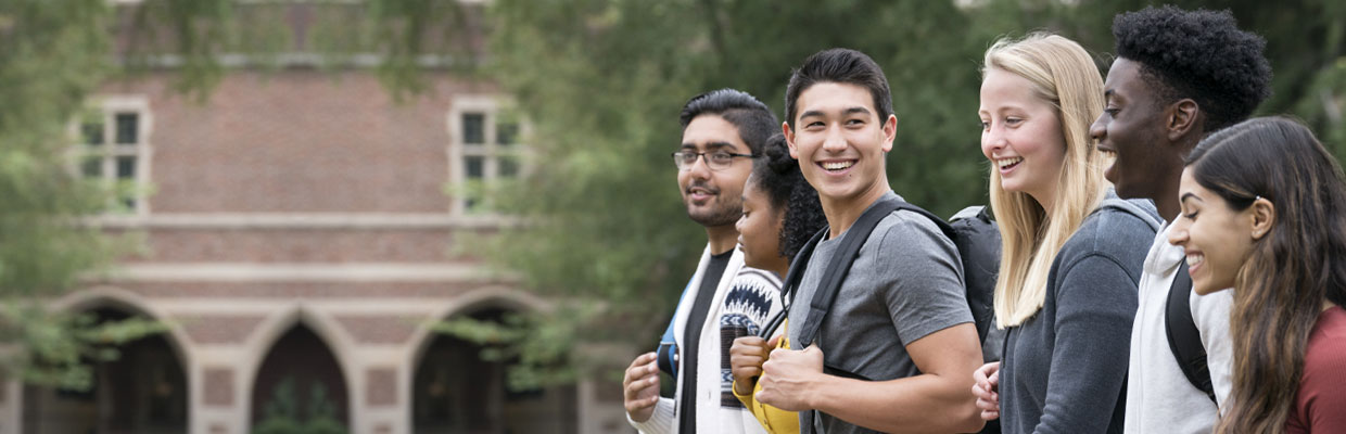 Students walking together on campus; image used for HSBC Singapore International students and parents. 